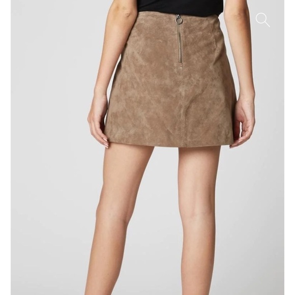 Blank NYC Womens Genuine Suede Fully Lined Pull On Mini Skirt Tan Sz 26 Festival - Picture 5 of 15